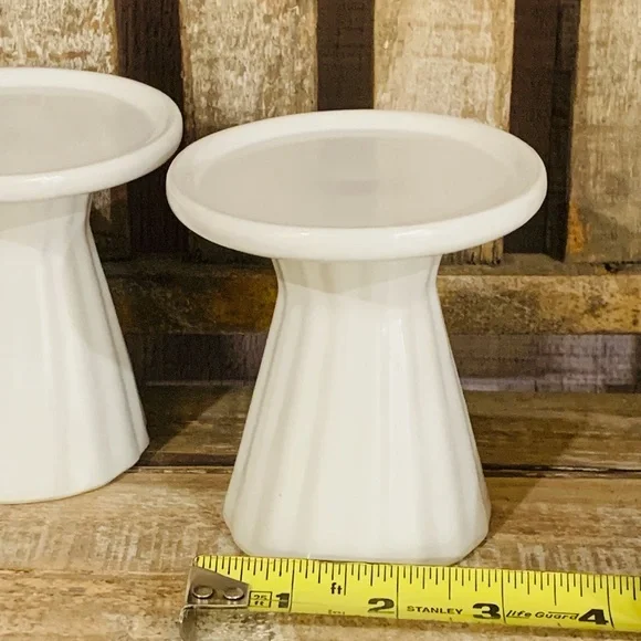 Fluted Table Riser Accents | Set Of 2 Fluted Base Pedestal Riser Candle Holders | Poshmark